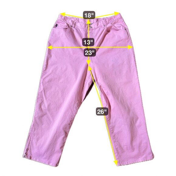 Lauren Jeans Co Ralph Lauren Pink Ankle Pants Women’s 16W Stretch Denim Barbie - Picture 12 of 12